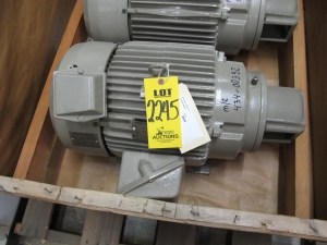 MOTOR, ELECTRIC TYPE, 10 HORSEPOWER, 230/460VAC 3 PHASE 60HZ ELEC RATING, 1160 RPM, 256TY FRAME, 27.6/13.8 AMPS, TEFC ENCLOSURE, CONTINUOUS DUTY, 1.0 SERVICE FACTOR. 20W, 120V SPACE HEATER. PART # 1YF883321 (W-44) LOADING & HANDLING FEE $15-